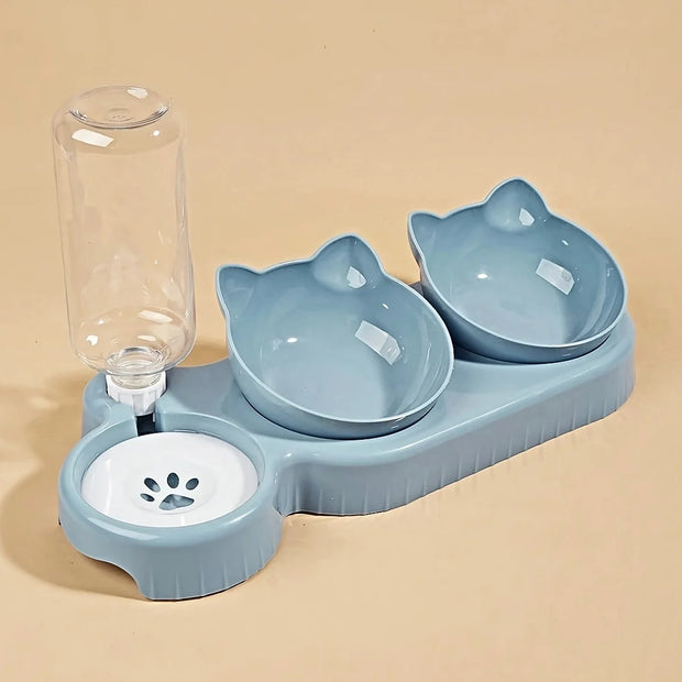 3-in-1 Elevated Cat & Dog Feeding Station