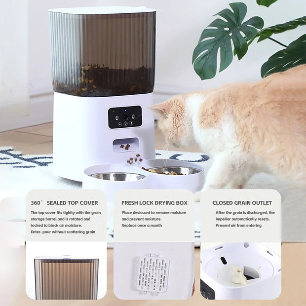 Smart Automatic Pet Feeder with Camera & Voice Control