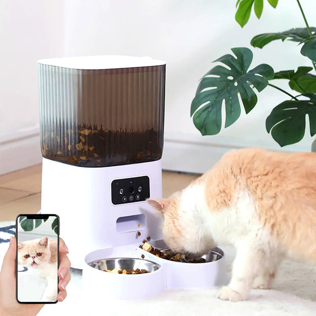 Smart Automatic Pet Feeder with Camera & Voice Control