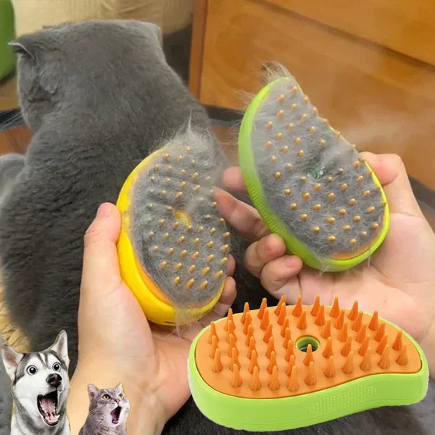 3-in-1 Pet Grooming Glove & Steam Brush
